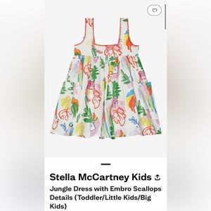 Stella McCartney Kids Jungle Dress with Scallop Details - Like New Condition